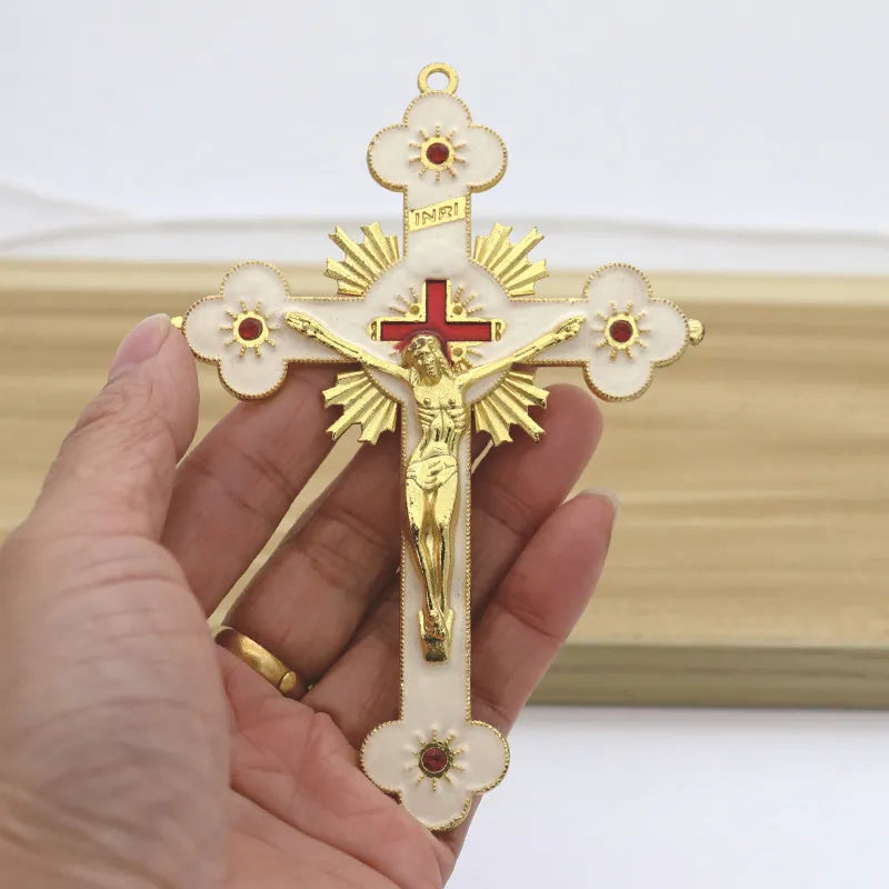 Gold Catholic Wall Hanging Crucifix