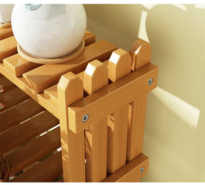 Indoor Plant Wooden Shelf - Pot Organizer